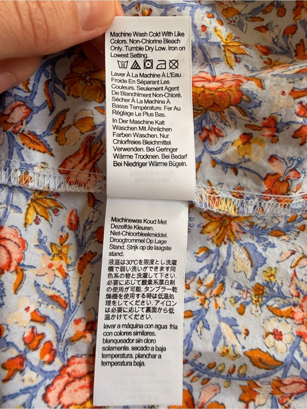 J. Crew Floral Smocked Midi Dress in Light Blue and Orange - Picture 8 of 8